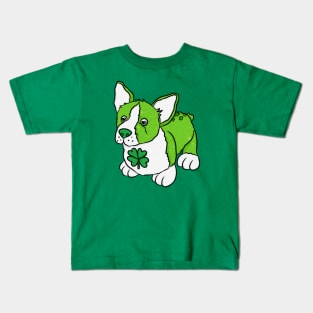 Lucky Corgi Dog Kids T-Shirt